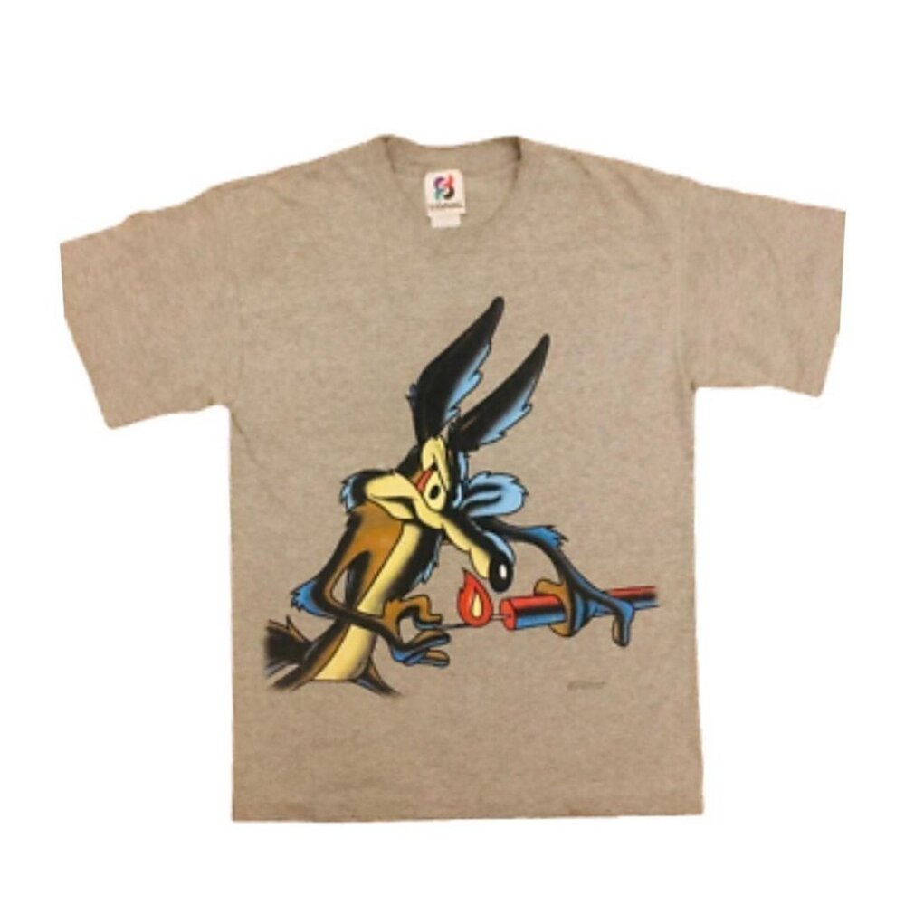 Vintage 1994 Looney Tunes Wile E Coyote Signal Sports Medium T-Shirt Signal Tag